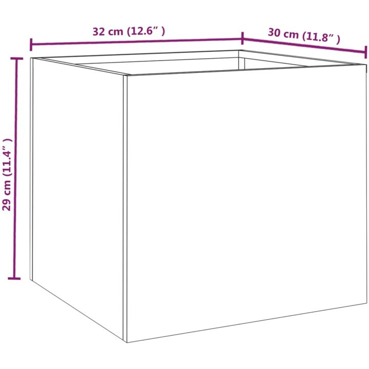 Odlingslådor 2 st rosttrögt stål vidaXL 32 x 30 x 29 cm – bild 11