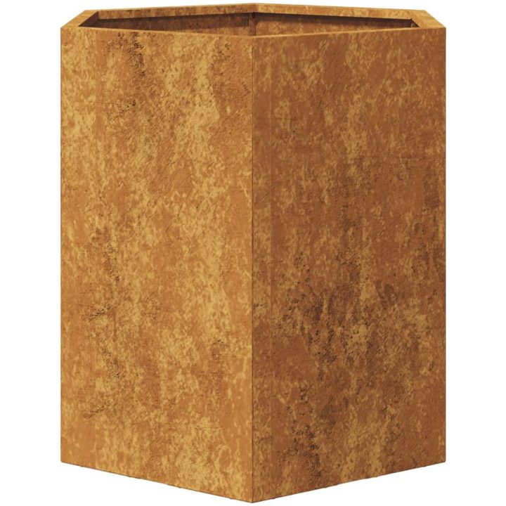 Odlingslådor 2 st sexkantig rosttrögt stål vidaXL 46 x 40 x 45 cm – bild 8