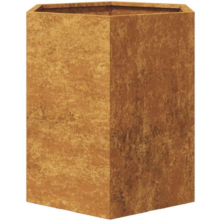 Odlingslådor 2 st sexkantig rosttrögt stål vidaXL 46 x 40 x 45 cm – bild 9