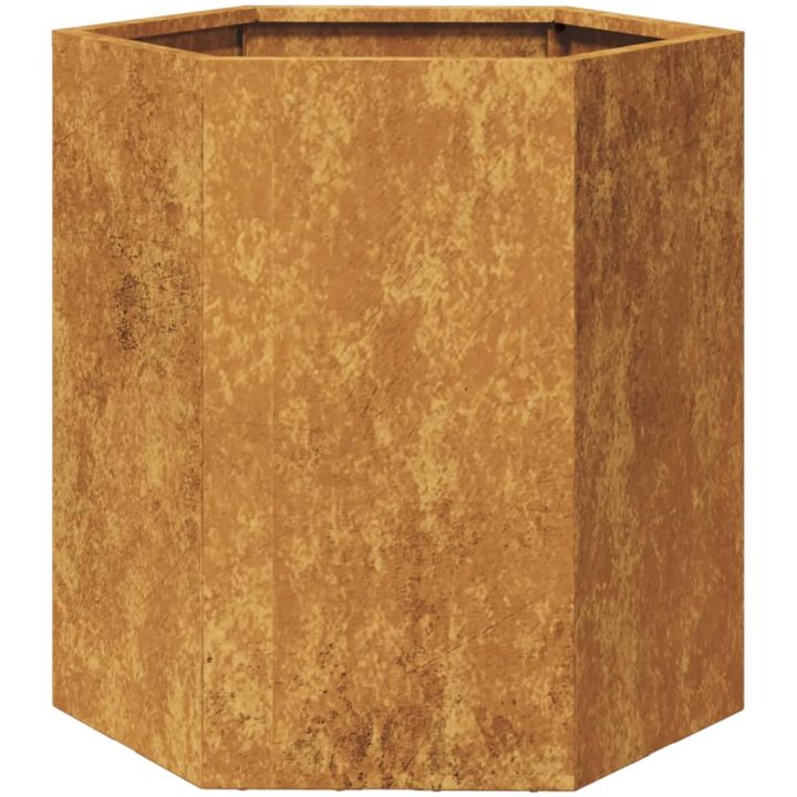 Odlingslådor 2 st sexkantig rosttrögt stål vidaXL 46 x 40 x 45 cm – bild 10