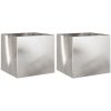 Odlingslådor 2 st silver rostfritt stål vidaXL 32 x 30 x 29 cm – miniatyr 2