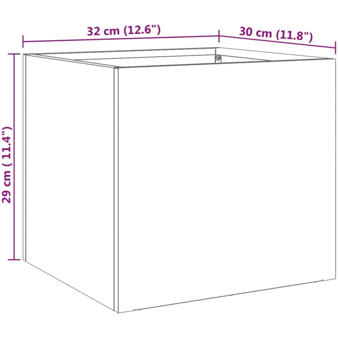 Odlingslådor 2 st silver rostfritt stål vidaXL 32 x 30 x 29 cm – bild 11