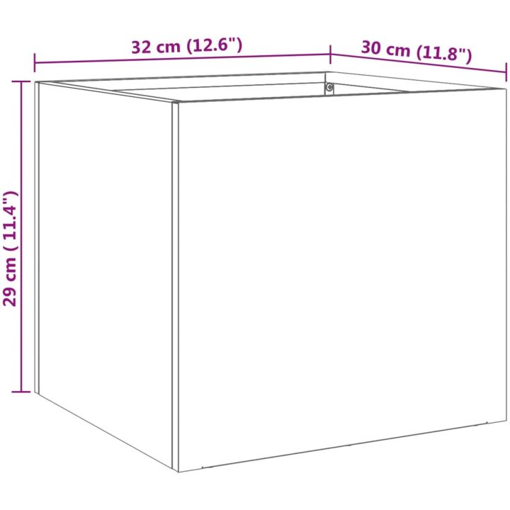 Odlingslådor 2 st silver rostfritt stål vidaXL 32 x 30 x 29 cm – bild 11