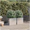 Odlingslådor 2 st silver rostfritt stål vidaXL 32 x 30 x 29 cm – miniatyr 3