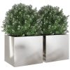 Odlingslådor 2 st silver rostfritt stål vidaXL 32 x 30 x 29 cm – miniatyr 4