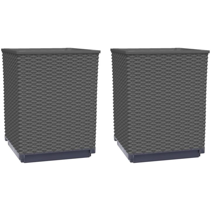 Odlingslådor 2 st svart 30x30x37 cm polypropylen vidaXL – bild 2