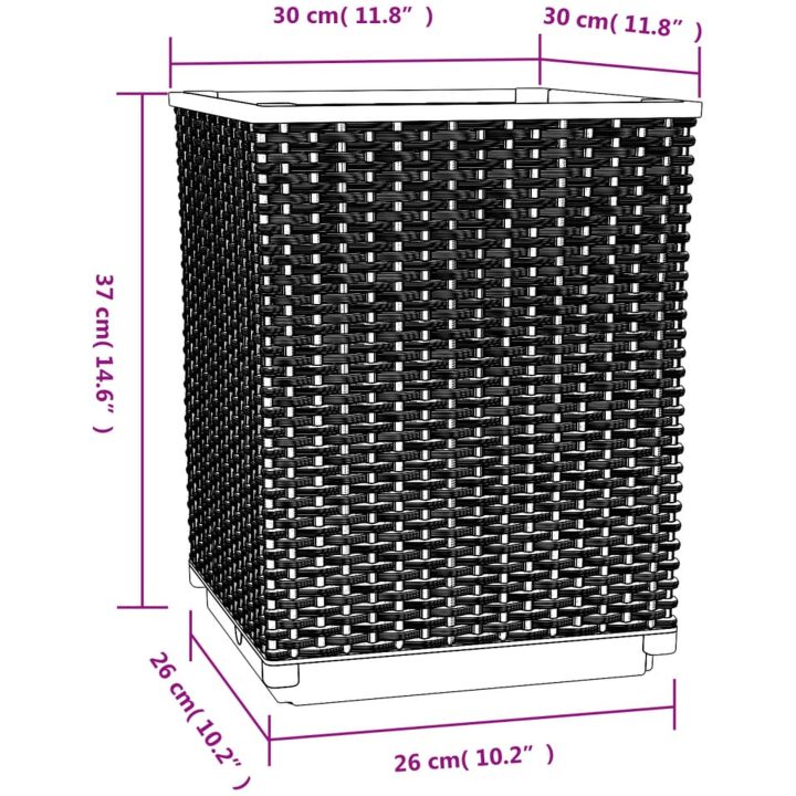 Odlingslådor 2 st svart 30x30x37 cm polypropylen vidaXL – bild 8