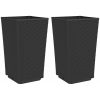 Odlingslådor 2 st svart 32,5x32,5x57 cm PP vidaXL – miniatyr 2