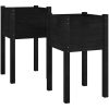 Odlingslådor 2 st svart 40x40x70 cm massiv furu vidaXL – miniatyr 2