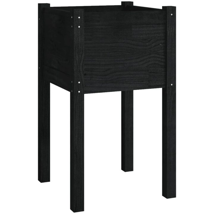 Odlingslådor 2 st svart 40x40x70 cm massiv furu vidaXL – bild 4