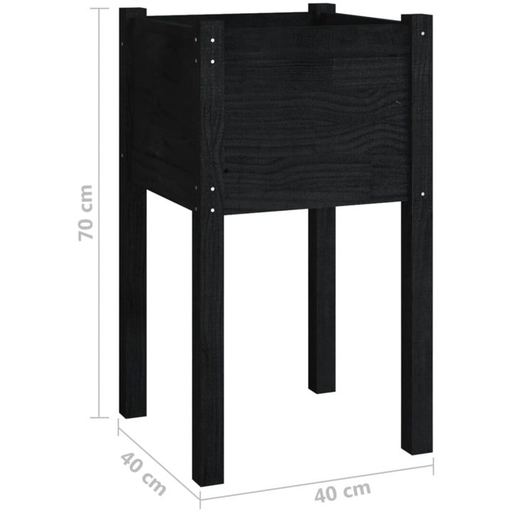 Odlingslådor 2 st svart 40x40x70 cm massiv furu vidaXL – bild 8