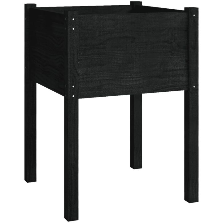 Odlingslådor 2 st svart 50x50x70 cm massiv furu vidaXL – bild 4