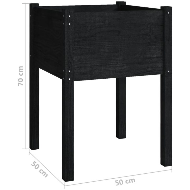 Odlingslådor 2 st svart 50x50x70 cm massiv furu vidaXL – bild 8