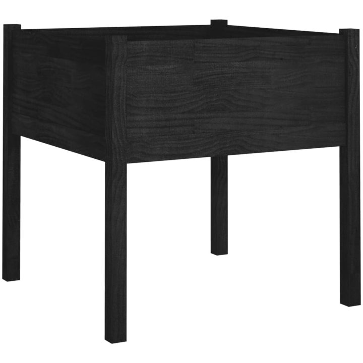 Odlingslådor 2 st svart 70x70x70 cm massiv furu vidaXL – bild 4