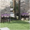 Odlingslådor 2 st svart 70x70x70 cm massiv furu vidaXL – miniatyr 1