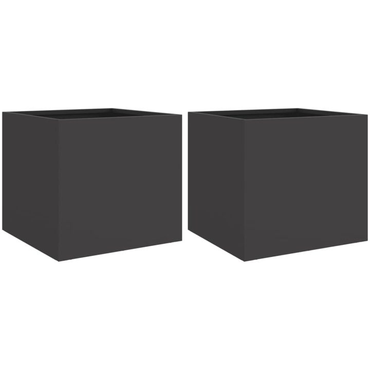 Odlingslådor 2 st svart kallvalsat stål vidaXL 32 x 30 x 29 cm – bild 2
