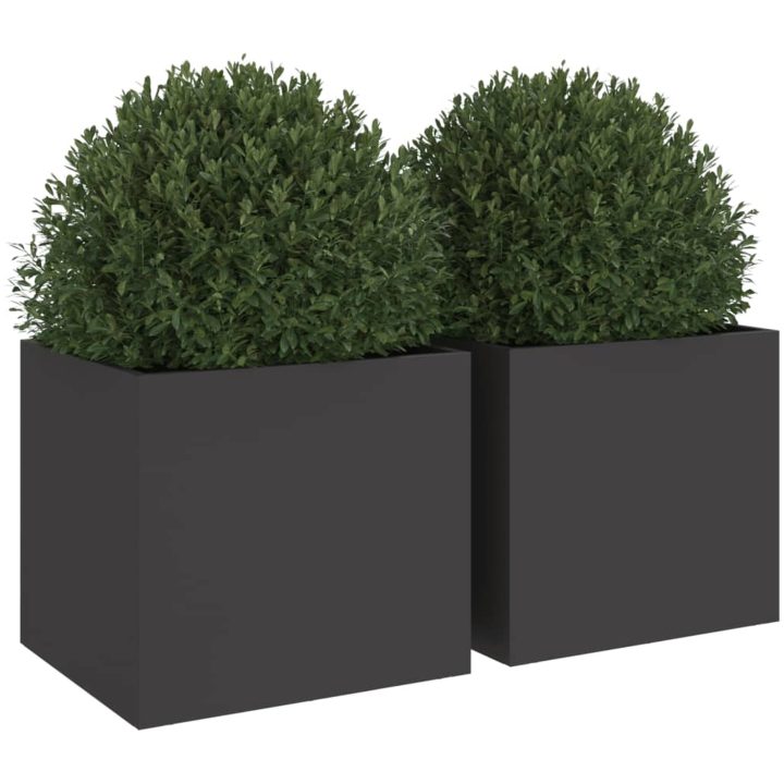 Odlingslådor 2 st svart kallvalsat stål vidaXL 32 x 30 x 29 cm – bild 4