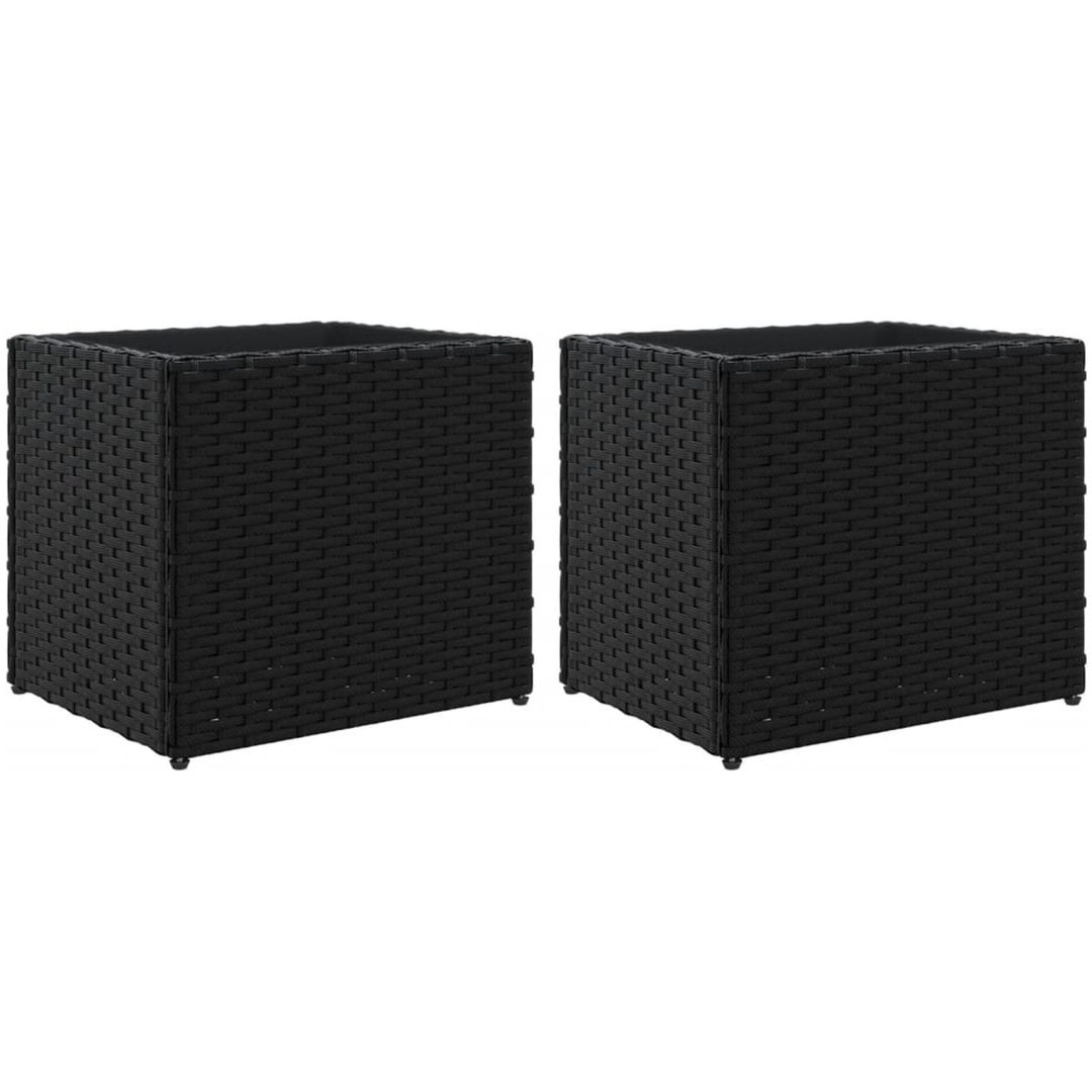 Odlingslådor 2 st svart konstrotting vidaXL 36 x 30 x 32 cm – bild 2
