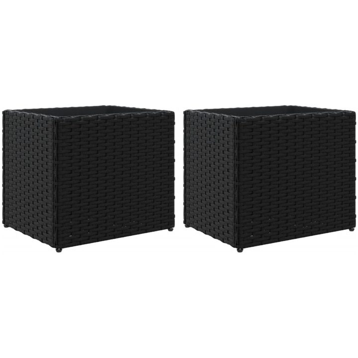 Odlingslådor 2 st svart konstrotting vidaXL 36 x 30 x 32 cm – bild 2