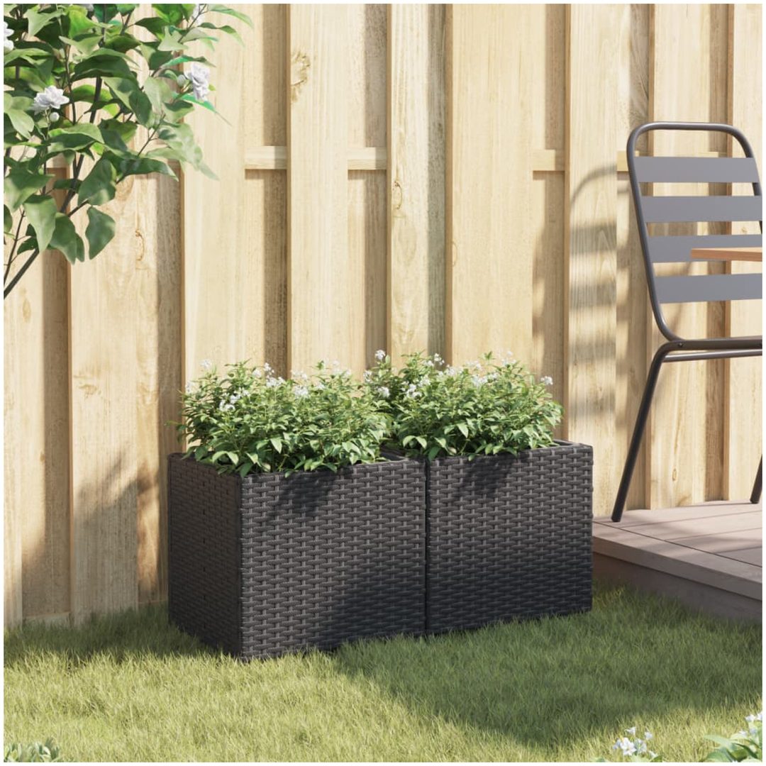 Odlingslådor 2 st svart konstrotting vidaXL 36 x 30 x 32 cm – bild 3