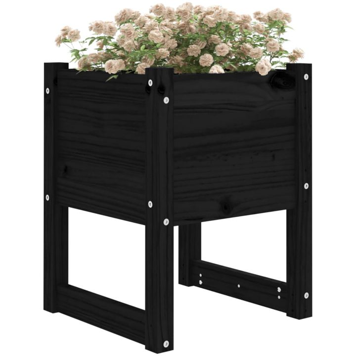 Odlingslådor 2 st Svart massiv furu vidaXL 40 x 40 x 52.5 cm – bild 3