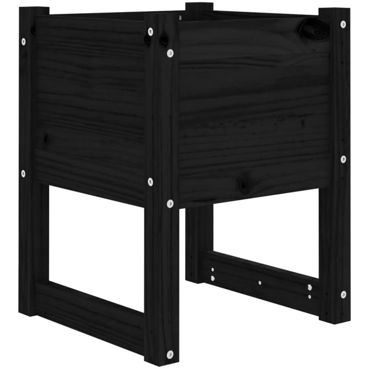 Odlingslådor 2 st Svart massiv furu vidaXL 40 x 40 x 52.5 cm – bild 4