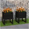 Odlingslådor 2 st Svart massiv furu vidaXL 40 x 40 x 52.5 cm – miniatyr 1
