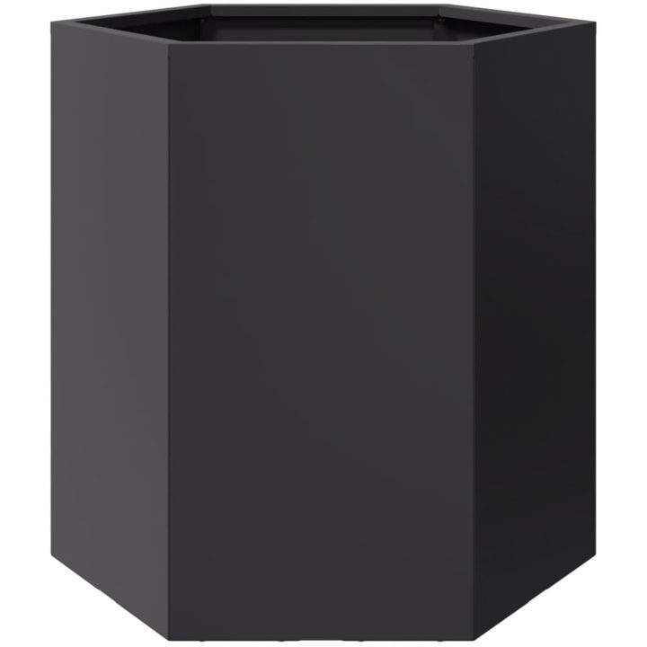 Odlingslådor 2 st svart sexkantig stål vidaXL 46 x 40 x 45 cm – bild 7