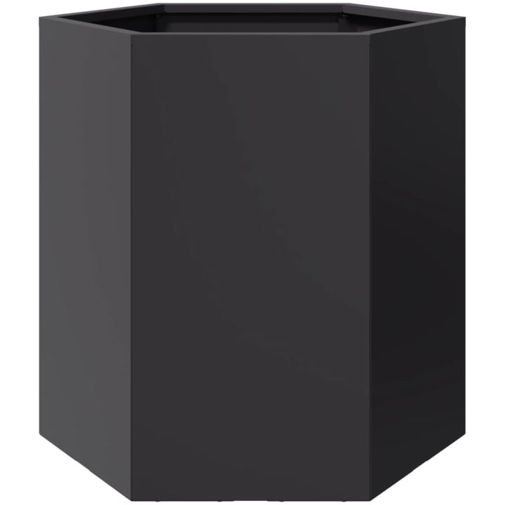 Odlingslådor 2 st svart sexkantig stål vidaXL 46 x 40 x 45 cm – bild 9