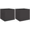 Odlingslådor 2 st svart stål vidaXL 42 x 40 x 39 cm – miniatyr 2