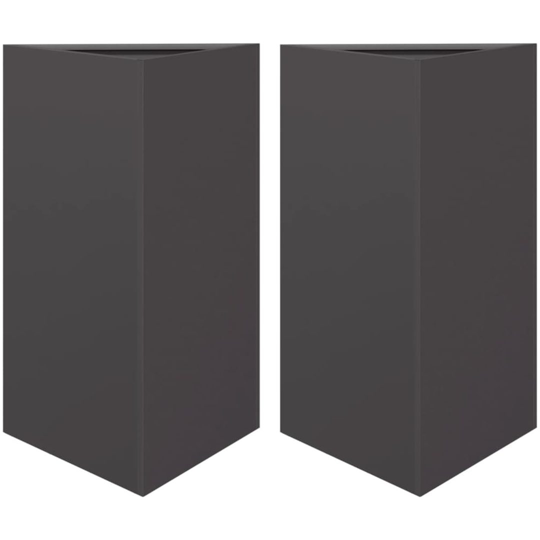 Odlingslådor 2 st svart triangulär stål vidaXL 50 x 43 x 75 cm – bild 2
