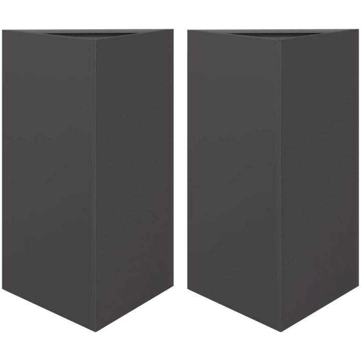 Odlingslådor 2 st svart triangulär stål vidaXL 50 x 43 x 75 cm – bild 2