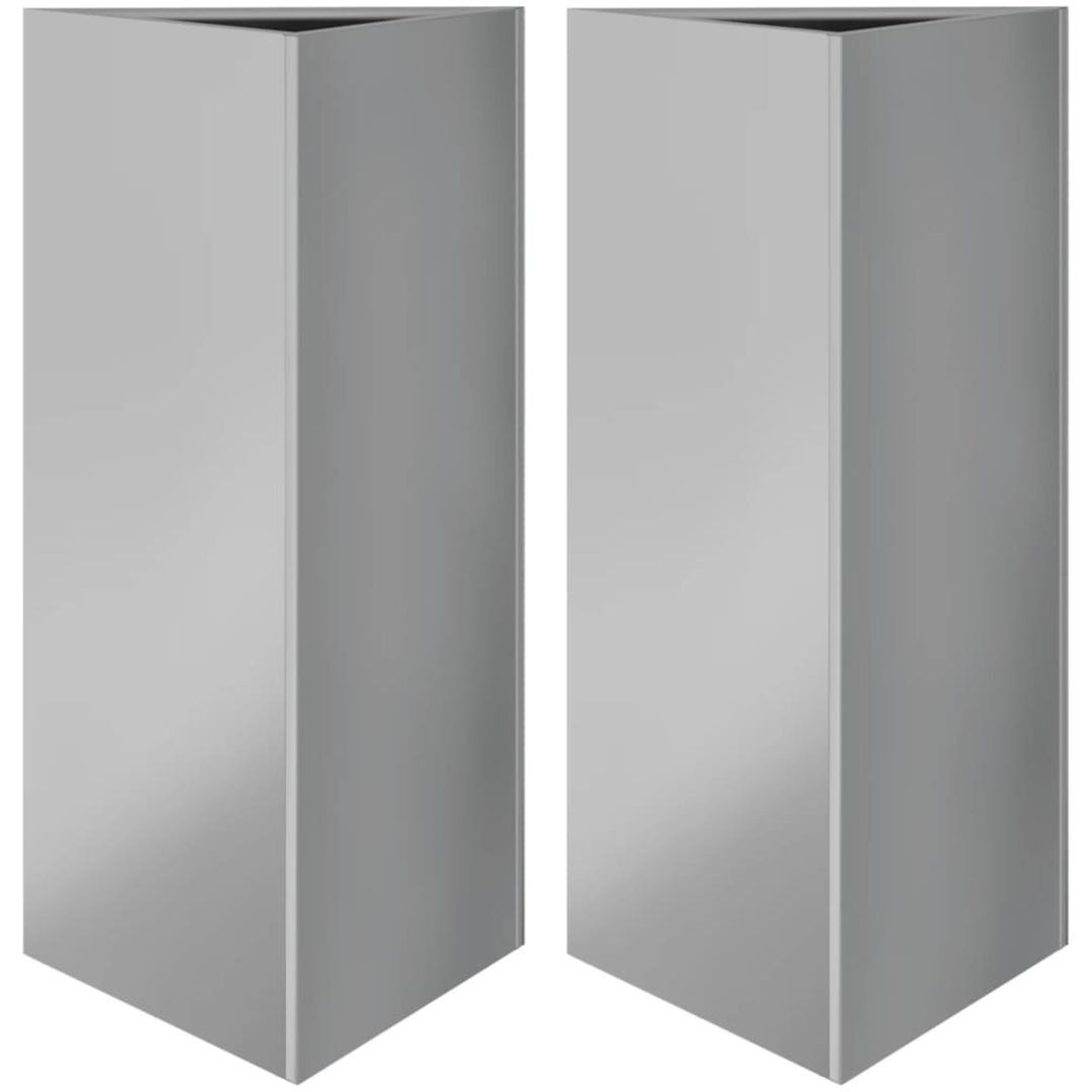 Odlingslådor 2 st triangulär galvaniserat stål vidaXL 40 x 34.5 x 70 cm – bild 2