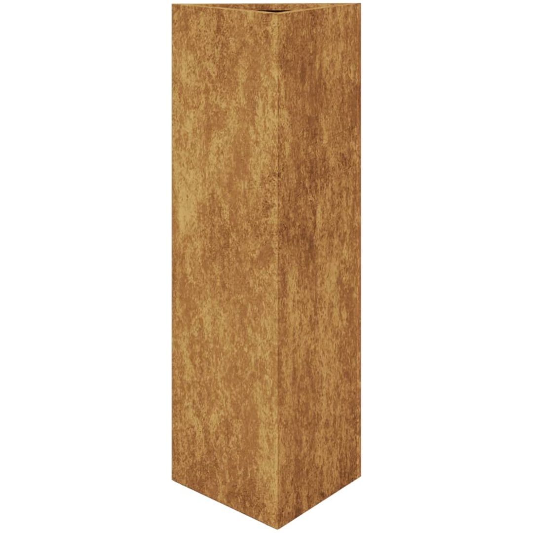 Odlingslådor 2 st triangulär rosttrögt stål vidaXL 30 x 26 x 75 cm – bild 5