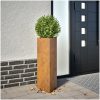 Odlingslådor 2 st triangulär rosttrögt stål vidaXL 30 x 26 x 75 cm – miniatyr 1
