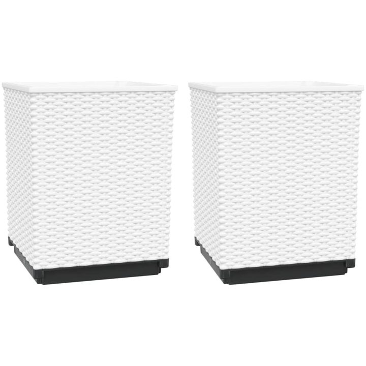 Odlingslådor 2 st vit 30x30x37 cm polypropylen vidaXL – bild 2