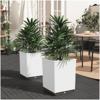 Odlingslådor 2 st vit 30x30x37 cm polypropylen vidaXL