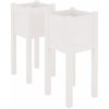 Odlingslådor 2 st vit 31x31x70 cm massiv furu vidaXL – miniatyr 2