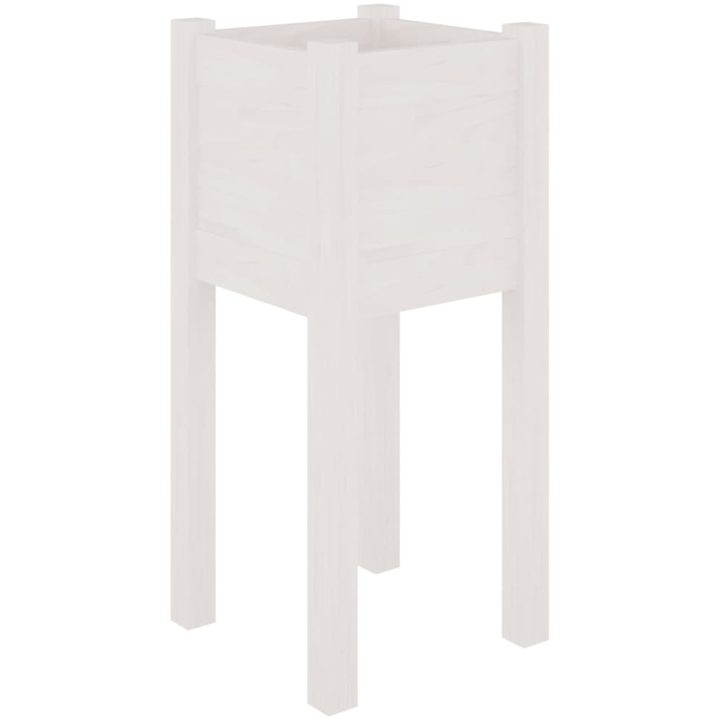 Odlingslådor 2 st vit 31x31x70 cm massiv furu vidaXL – bild 4