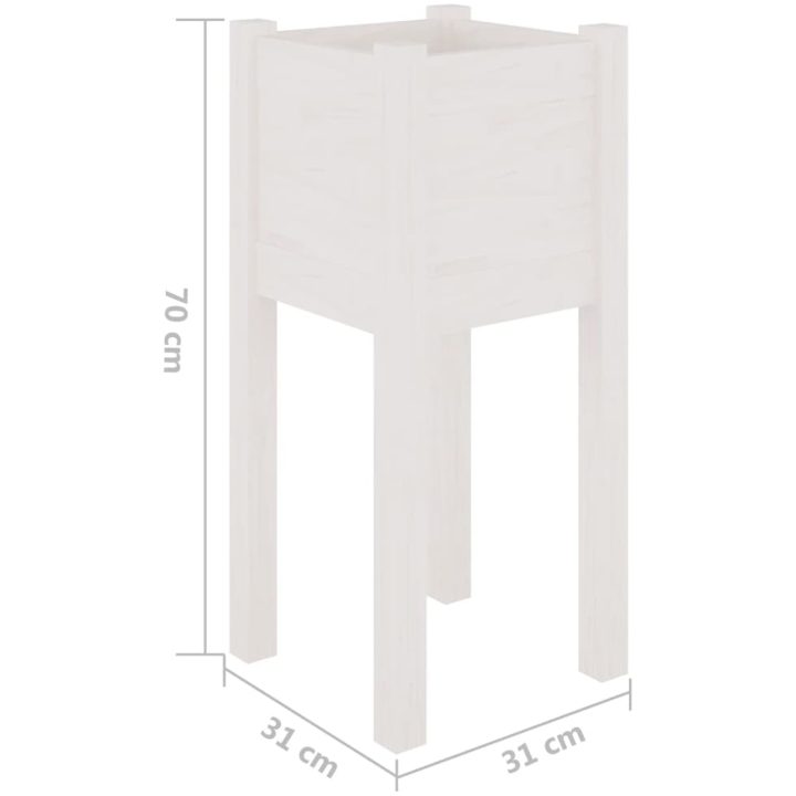 Odlingslådor 2 st vit 31x31x70 cm massiv furu vidaXL – bild 8