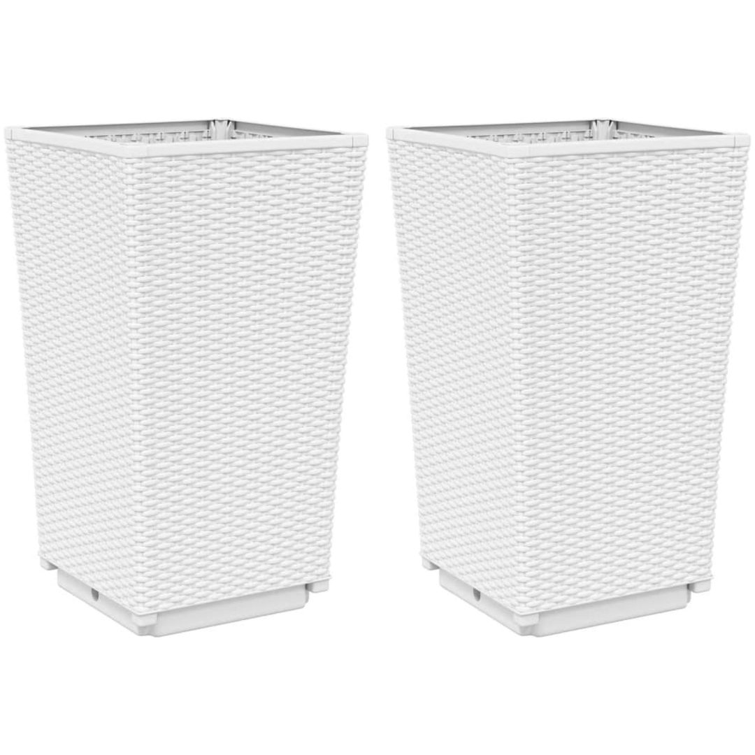 Odlingslådor 2 st vit 32,5x32,5x57 cm PP vidaXL – bild 2