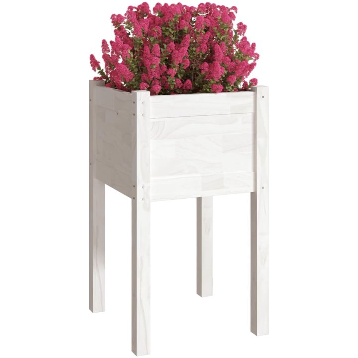 Odlingslådor 2 st vit 40x40x70 cm massiv furu vidaXL – bild 3