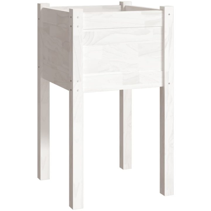 Odlingslådor 2 st vit 40x40x70 cm massiv furu vidaXL – bild 4