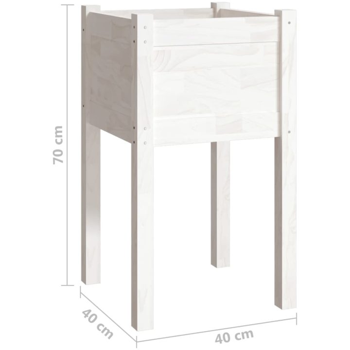 Odlingslådor 2 st vit 40x40x70 cm massiv furu vidaXL – bild 8