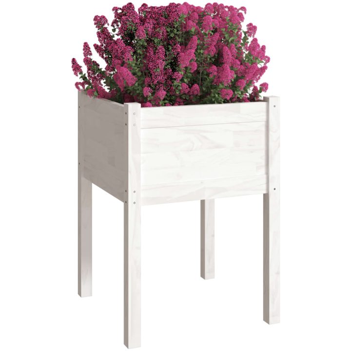 Odlingslådor 2 st vit 50x50x70 cm massiv furu vidaXL – bild 3