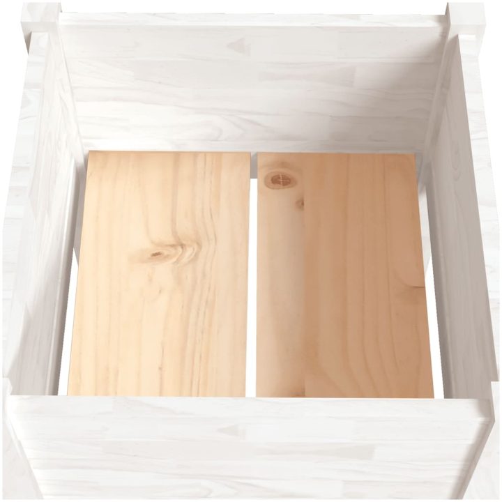 Odlingslådor 2 st vit 50x50x70 cm massiv furu vidaXL – bild 6