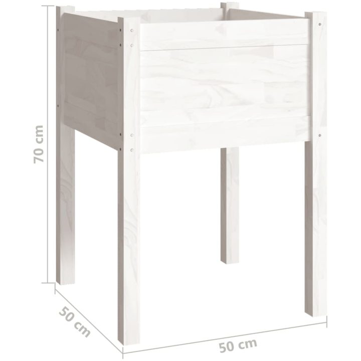 Odlingslådor 2 st vit 50x50x70 cm massiv furu vidaXL – bild 8
