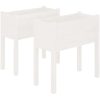 Odlingslådor 2 st vit 70x31x70 cm massiv furu vidaXL – miniatyr 2