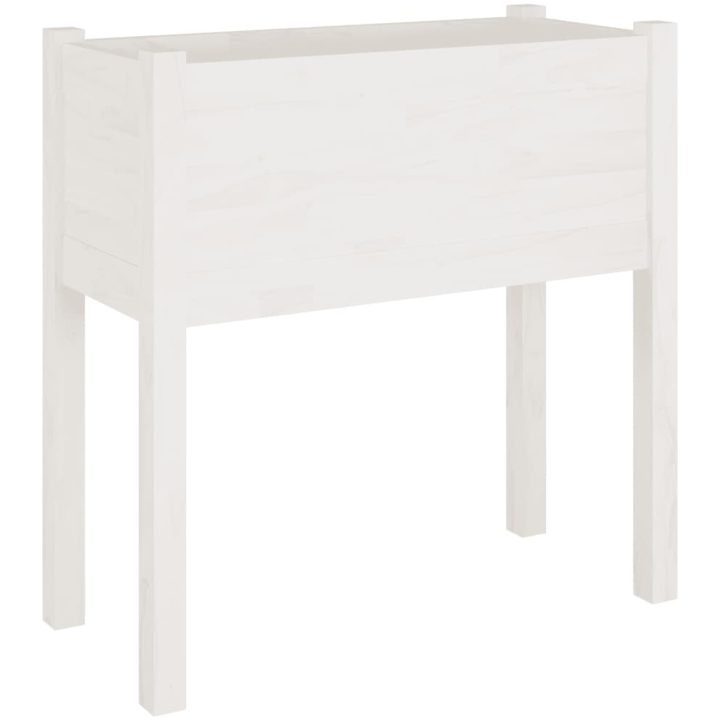 Odlingslådor 2 st vit 70x31x70 cm massiv furu vidaXL – bild 3
