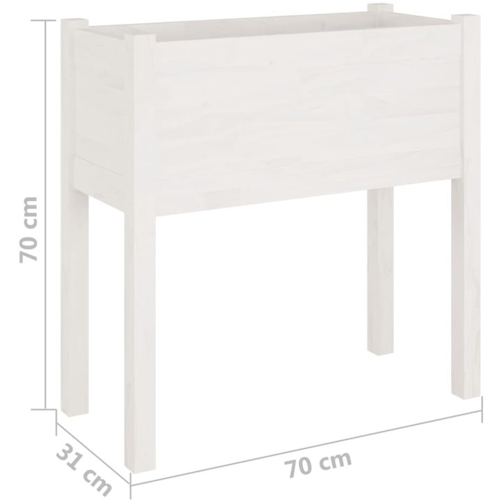Odlingslådor 2 st vit 70x31x70 cm massiv furu vidaXL – bild 9